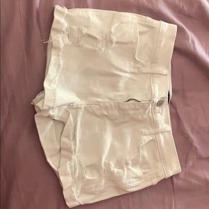 white denim shorts